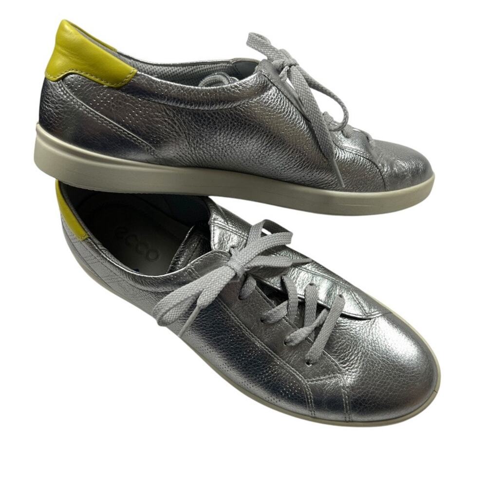 Ecco‎ Sneakers Metallic Low Top Lace Up Leather Tennis Shoe Women's Size EU 41